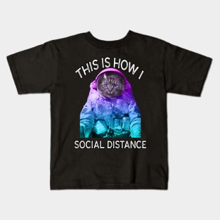 This Is How I Social Distance Cat Kids T-Shirt